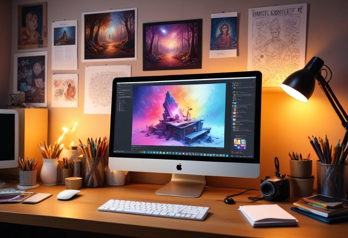 Kreativ bildredigering med gratis photoshop program illustration