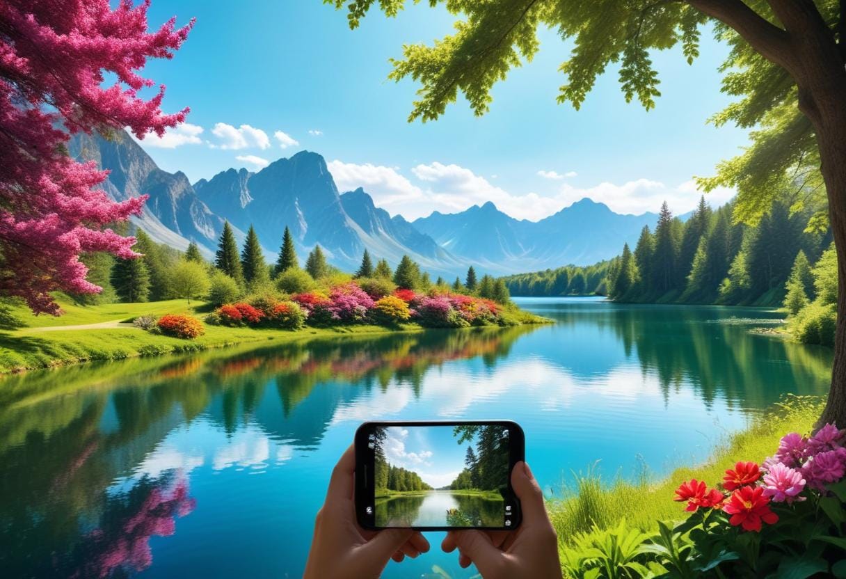 Vinn med din bästa bild i fototävling mobilkamera! illustration